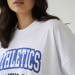 Athletics Running Club Oversized T-Shirt for Women – Sporty Streetwear Tee