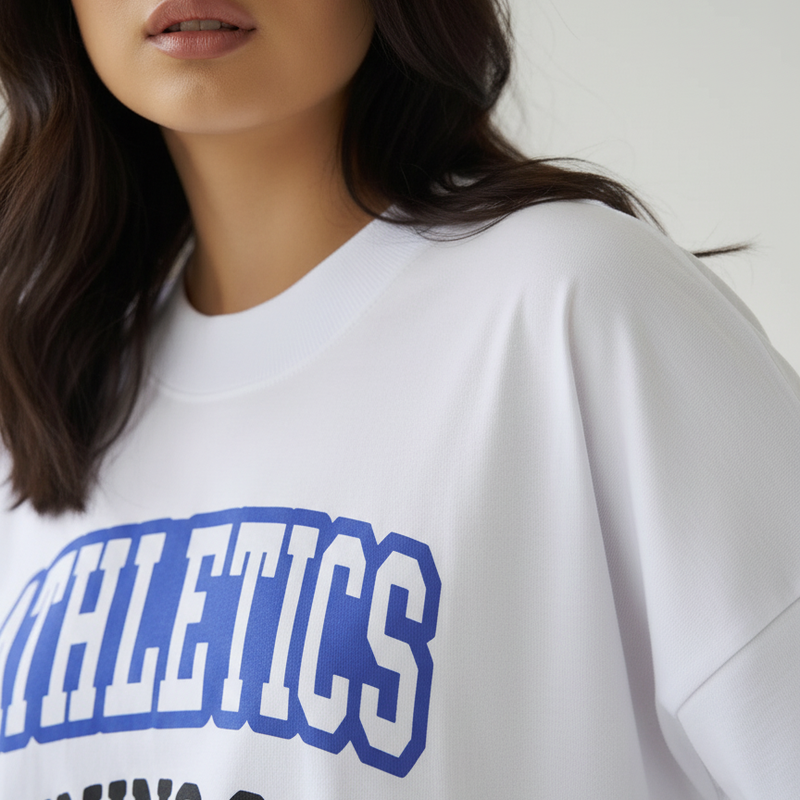Athletics Running Club Oversized T-Shirt for Women – Sporty Streetwear Tee